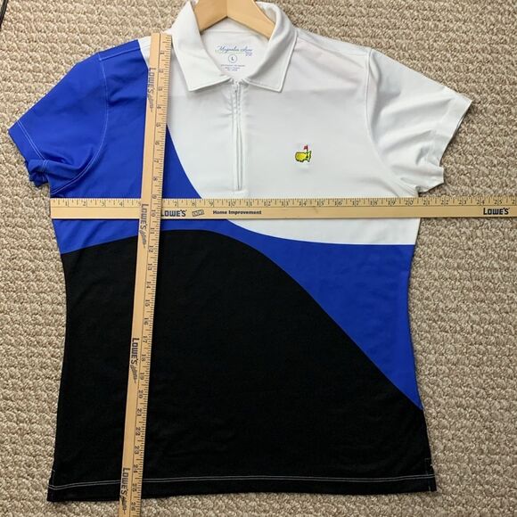 Magnolia Lane Masters Golf Shirt Womens L Short Sleeve 1/4 zip Color Block Top - Picture 9 of 9